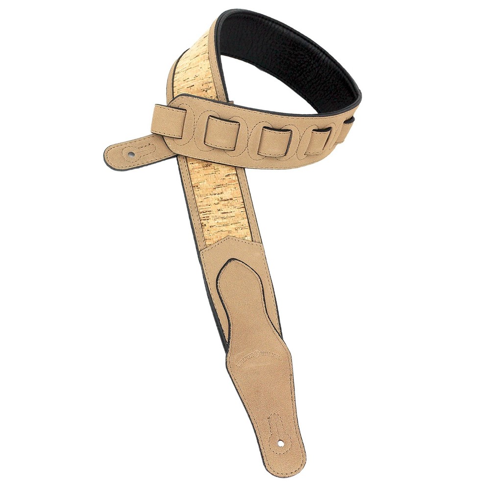 Walker & Williams W-02 Natural Cork & Leather Guitar Strap