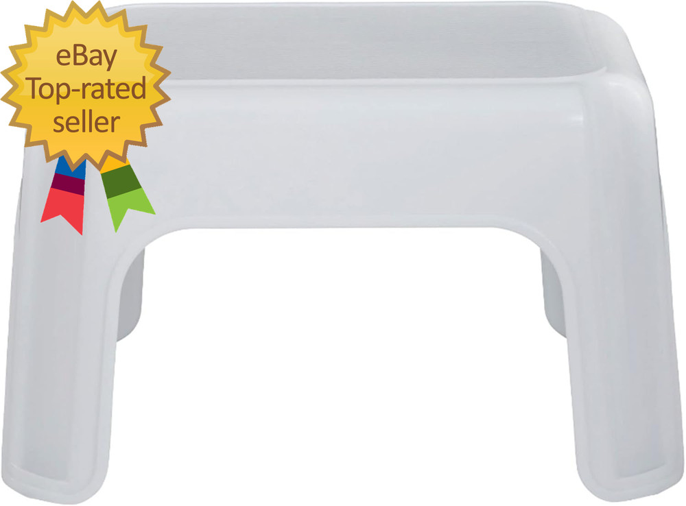 Durable Plastic Roughneck Step Stool W/ 300-LB Weight Capacity, White (2-Pack)