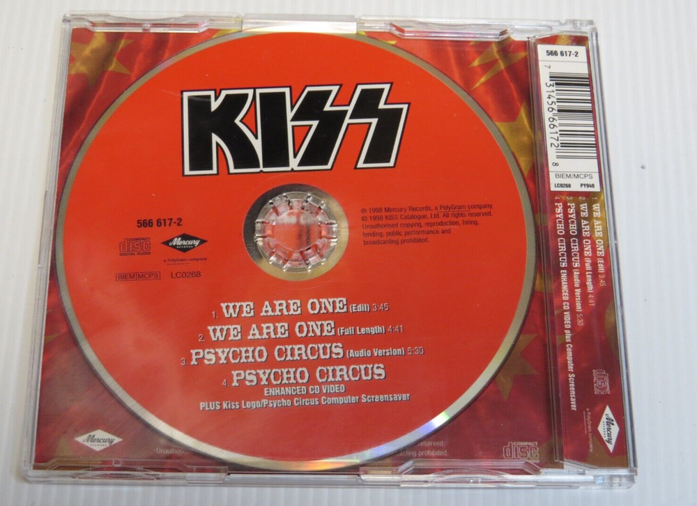 KISS WE ARE ONE ENHANCED CD 3 TRACKS + VIDEO 1998 OFFICIAL MERCURY RELEASE