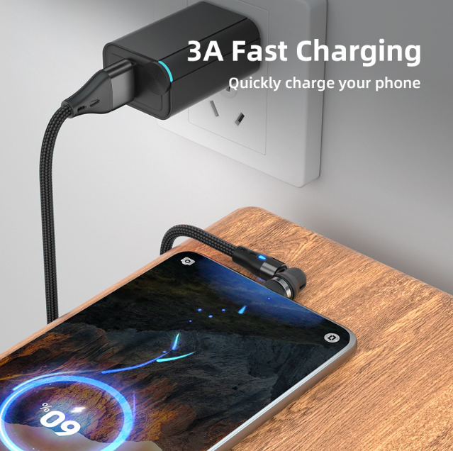 3 Pack Magnetic Micro USB Fast Charging Cable For Android Samsung Charger Cord