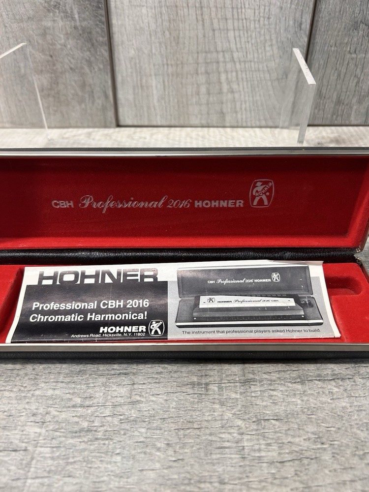 Hohner Professional 2016 CBH Chromatic Harmonica with Case & Manual