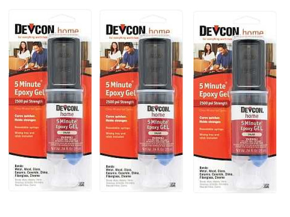 ITW Devcon 21045 5 Minute Gel Epoxy, 0.84 OZ. - 3-PACK