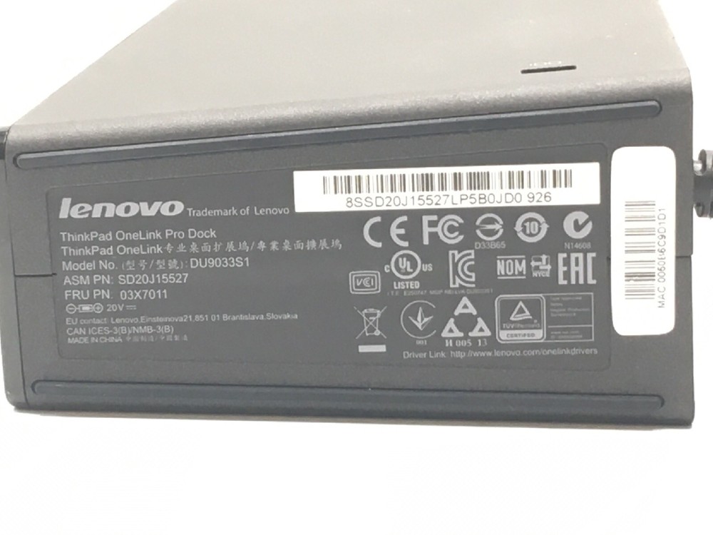 Lenovo ThinkPad OneLink Pro Dock Docking Station Model No DU9033S1