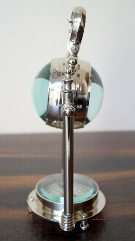 Clock Antique 10" Nautical Clock With Base Compass Desktop Clock Christmas Decor