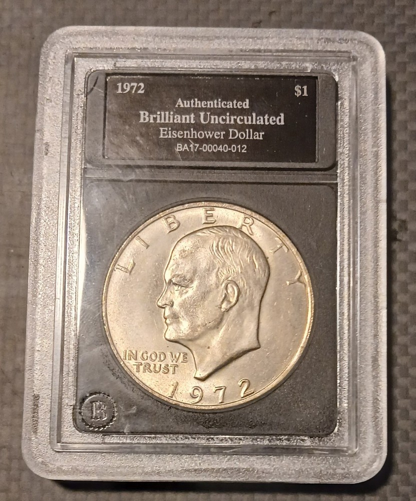 1972-S Eisenhower Dollar Graded Authenticated Brilliant Uncirculated