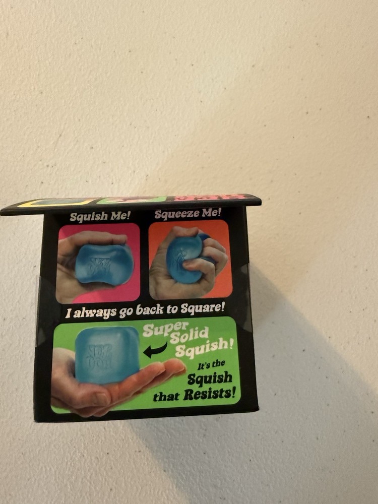 New NeeDoh Nice Cube Super Solid Squish Blue Squeeze Toy Nee Doh Authentic