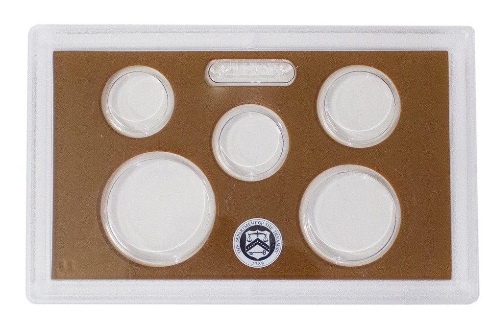 Empty Plastic Lens with Brown Insert Holds 5 Coins, 5 Pack