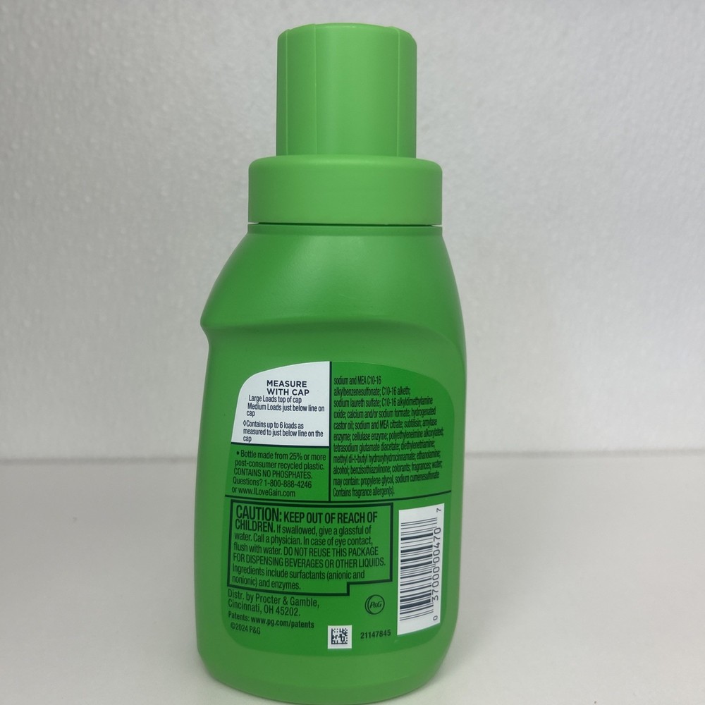 2 Pack Gain Laundry Detergent Liquid, Original, 10 fl oz