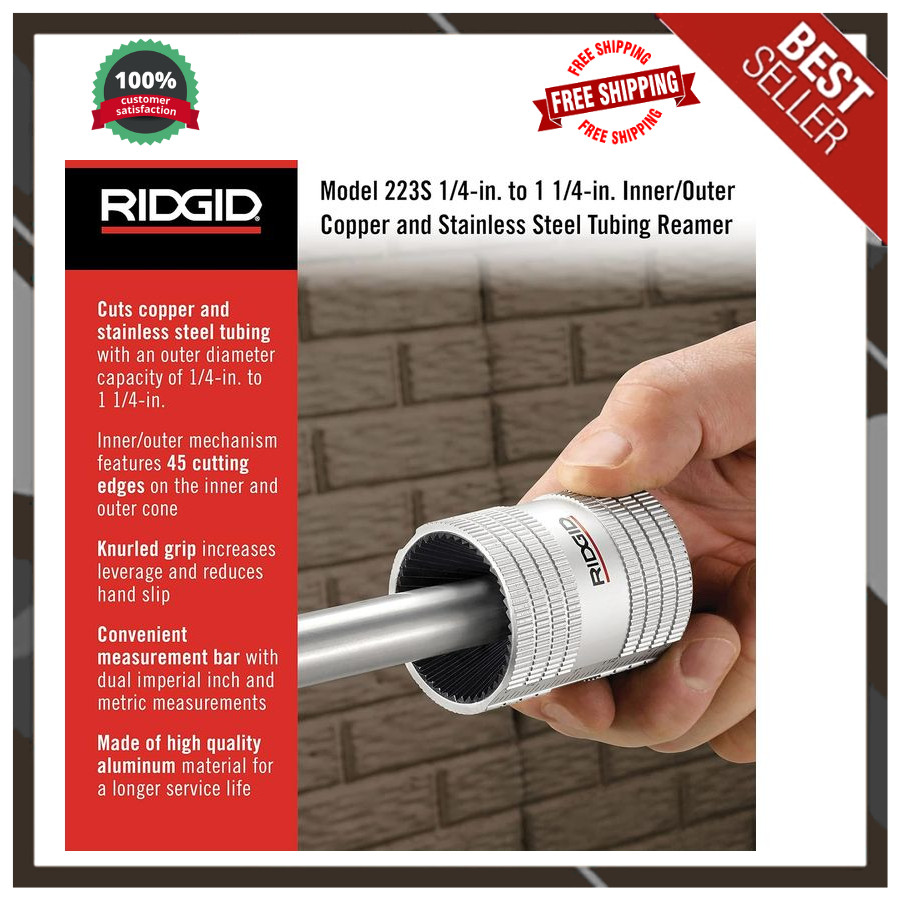 Model 223S Tubing Pipe Reamer 1/4" to 1-1/4" Inner Outer, Small