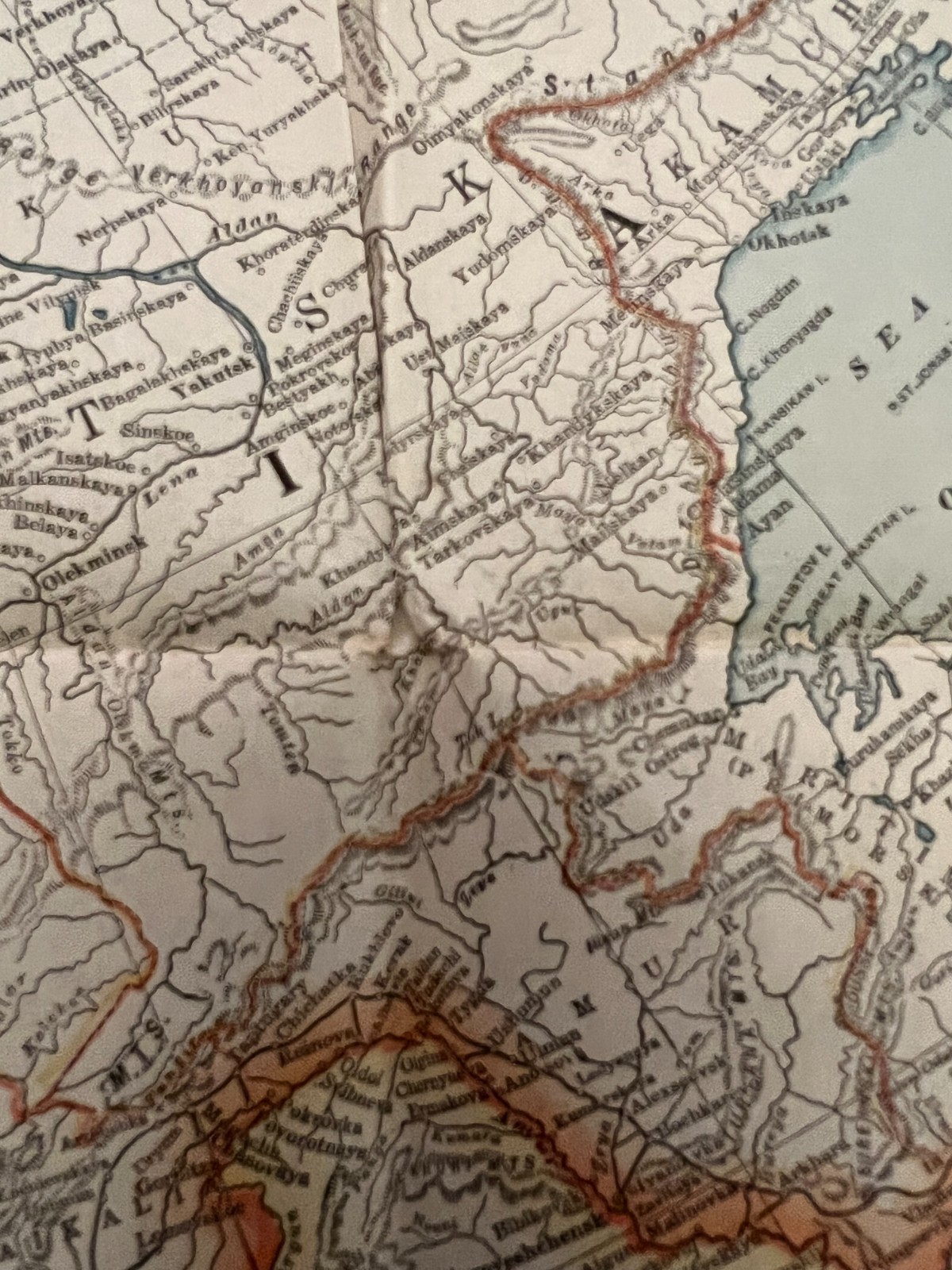 Original 1921 MAP of ASIA Post WW1 Vintage