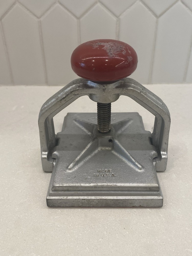 Vintage Thor White Ace Stamp Press Clamp With Red Knob