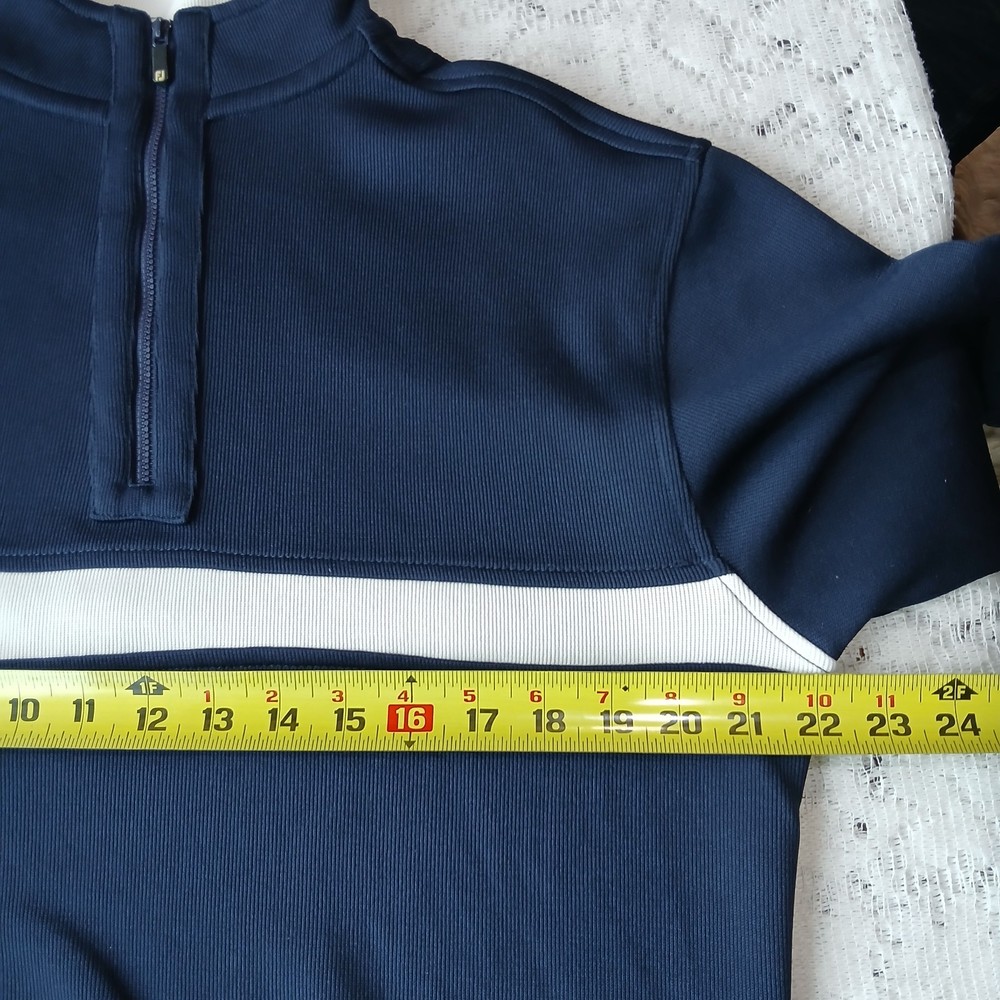 FootJoy Quarter Zip Performance Pullover Sweater Mens M Blue Stretch Golf