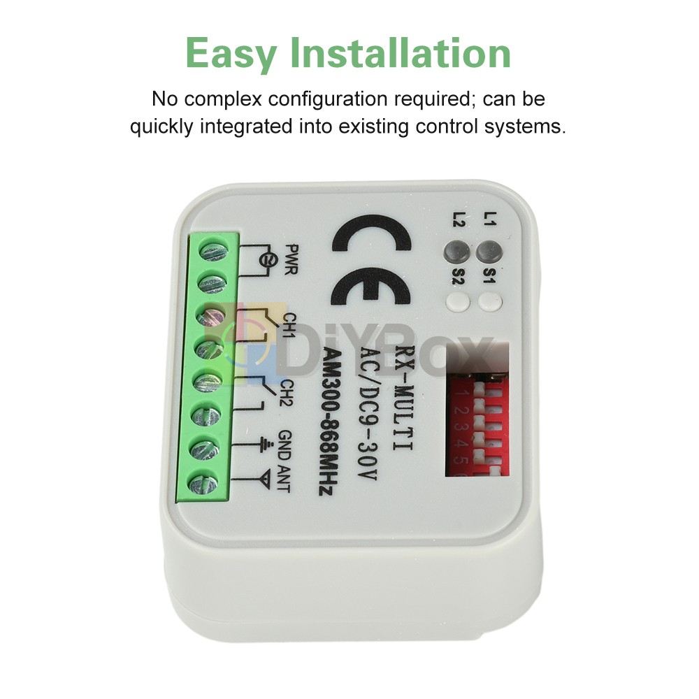 Universal 300-868MHz Multi-Frequency Receiver Switch Controller AC/DC On/Off