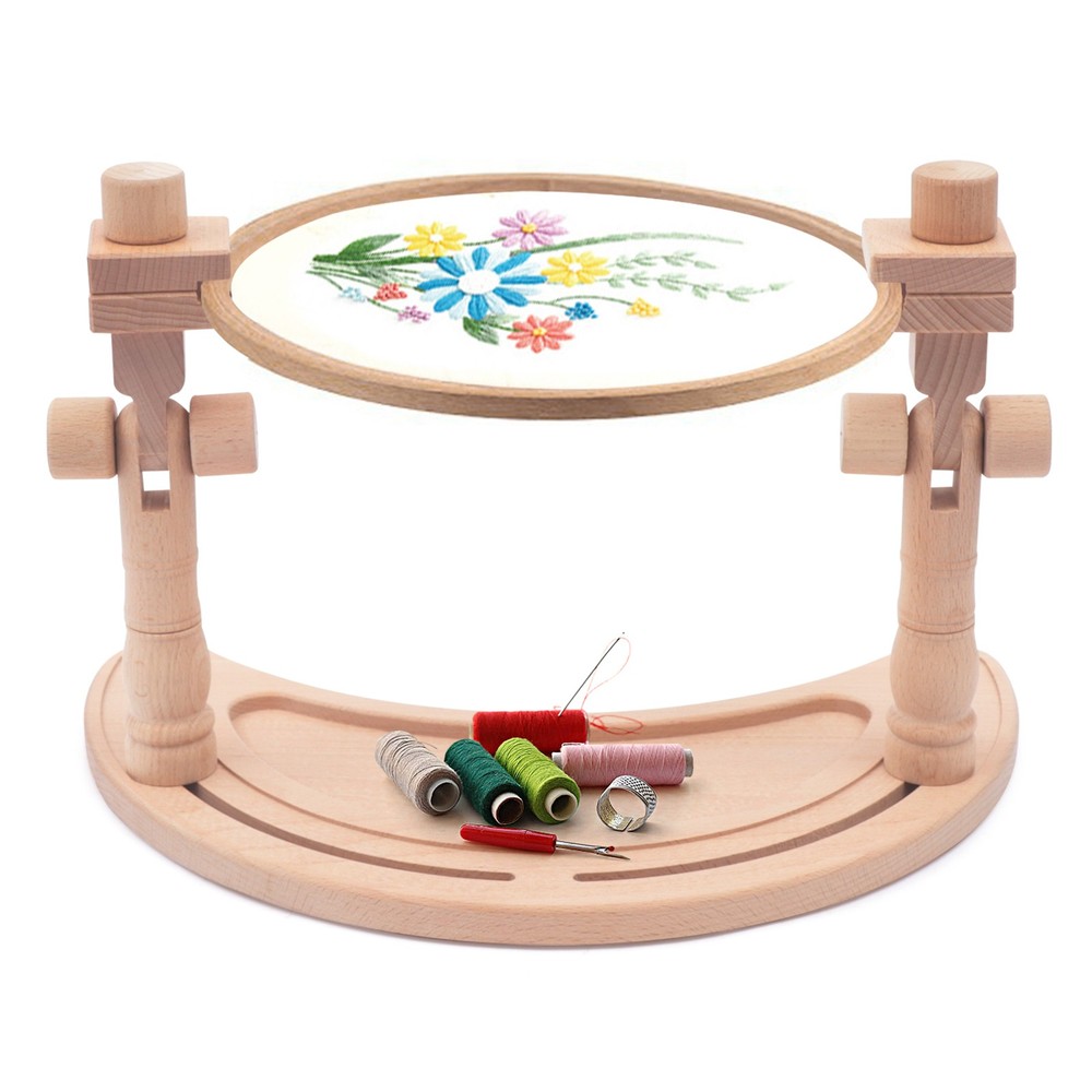 Moon Shape Embroidery Stand Adjustable Angle Desktop Frame for Needlework Craft