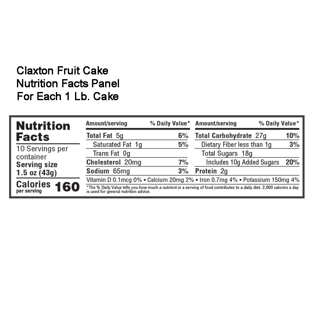Claxton Fruit Cake 3-1 Lb. REGULAR - Shipped Direct From Claxton Bakery, Inc.