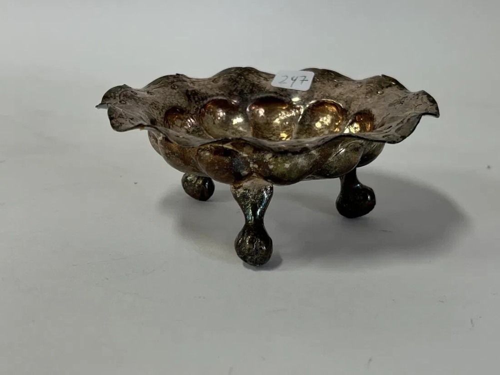 3812: Antique Sterling Silver Footed Compote READ DESC