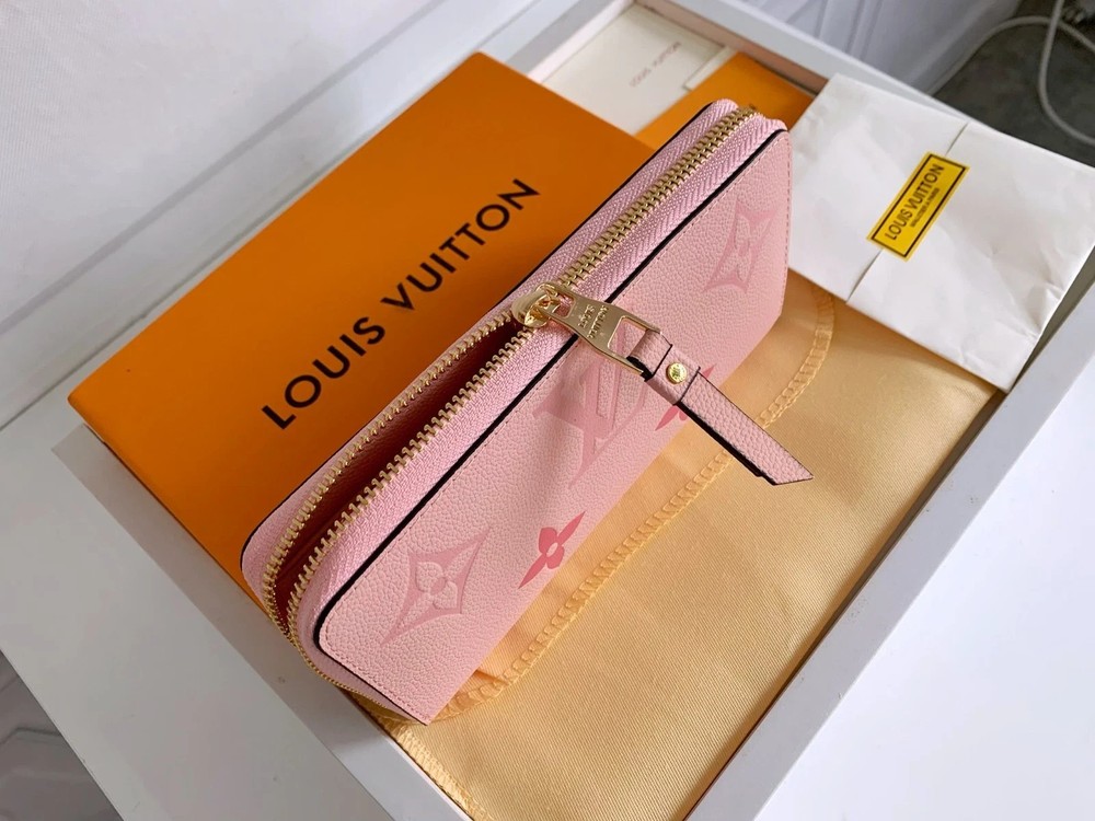 Louis Monogram Zip Around Wallet with Box & Accessories