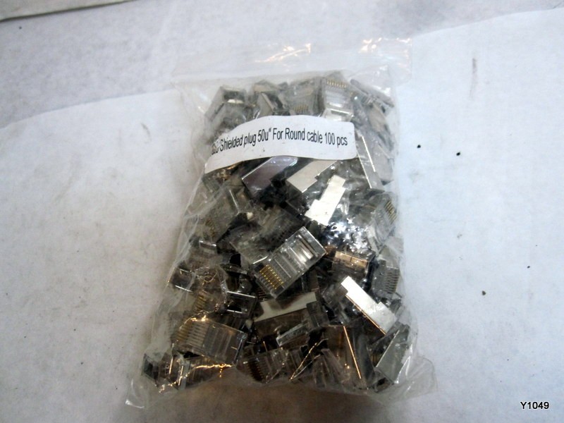 100pcs Cat 5 RJ45 Modular Plugs for Round Solid/Stranded Cable 50u