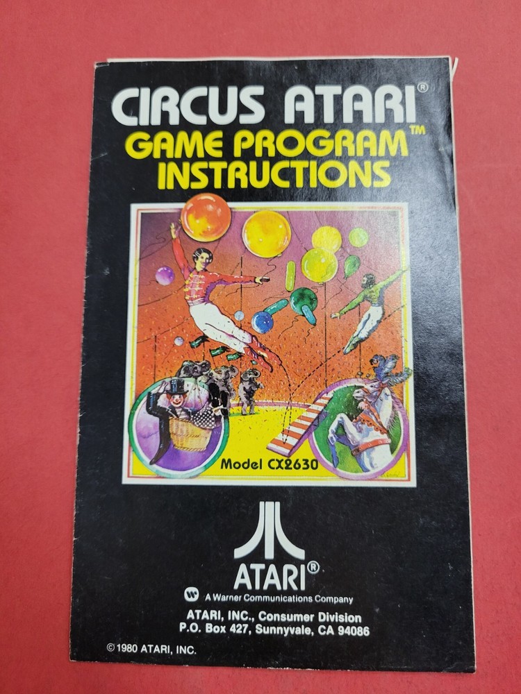 Cricus Atari game program instruction Booklet manual English!!