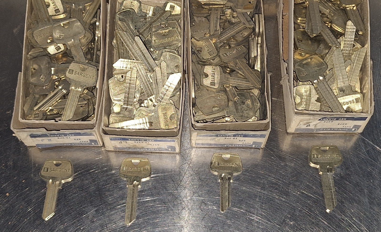 Large Lot of Key Blanks Sargent 8 Boxes Assorted Types 300 + N.O.S.