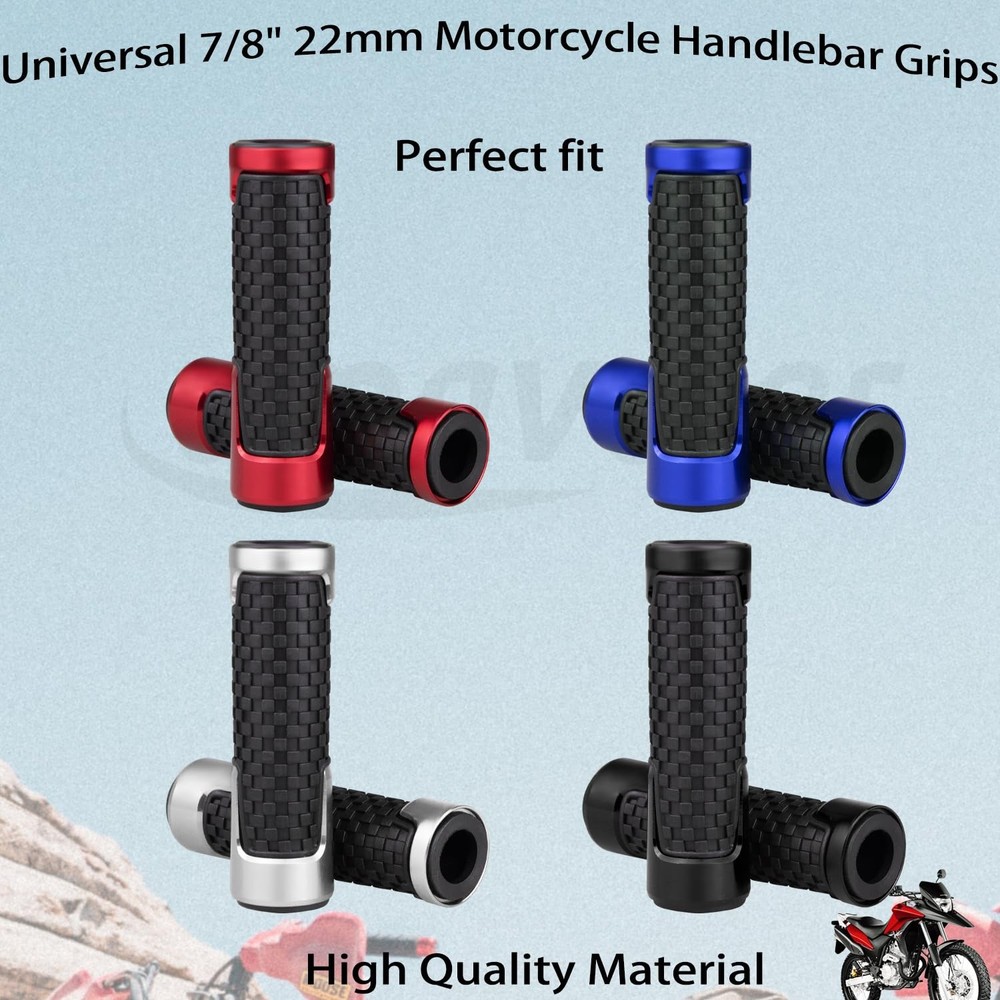 Amavoler Universal Motorcycle Handlebar Grips Fits for Medium, Black