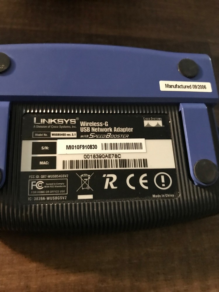 Linksys WUSB54GS Wireless-G USB Network Adapter