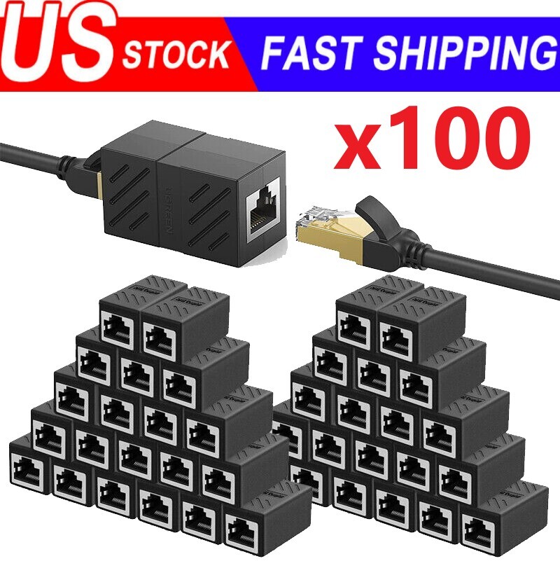 Lot RJ45 Inline Coupler Cat6/Cat5e Ethernet Network Cable Extender Connector