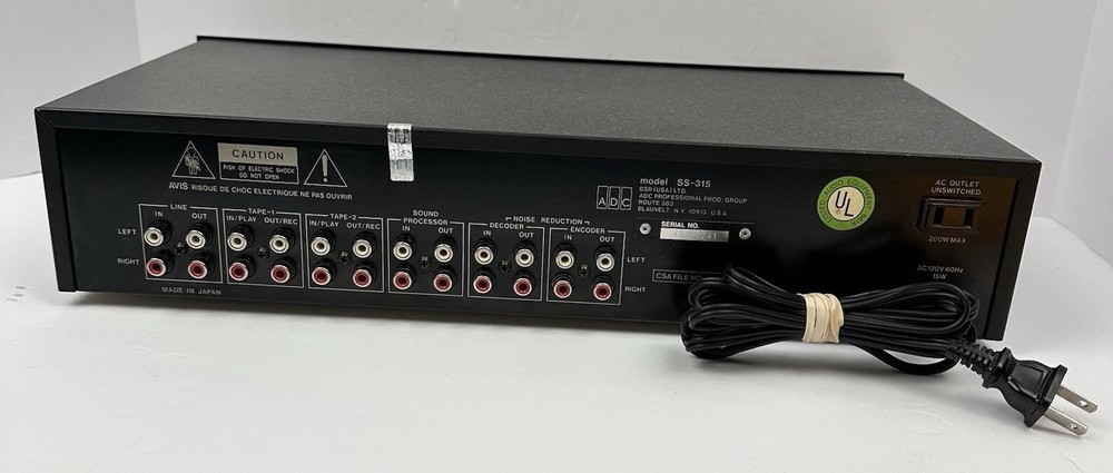 VTG ADC SS-315 Sound Shaper Stereo Frequency Equalizer Spectrum Analyzer TESTED