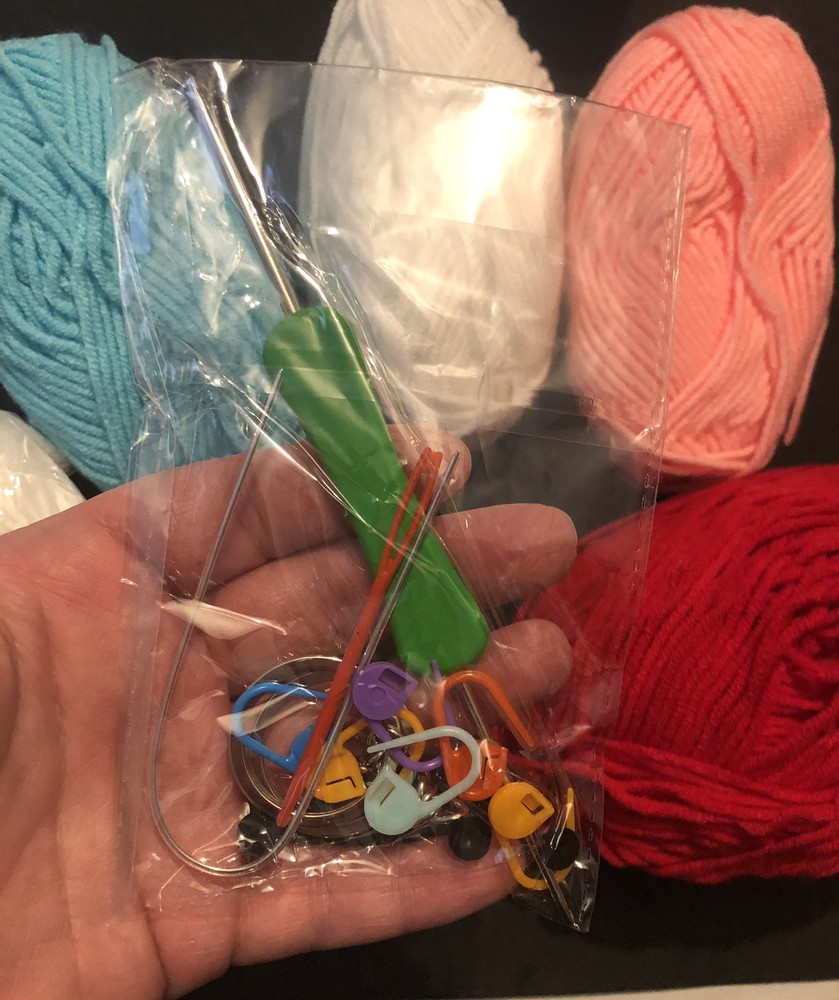 Beginners Crochet Kit Yarn & Tools Sew Kit S1D23