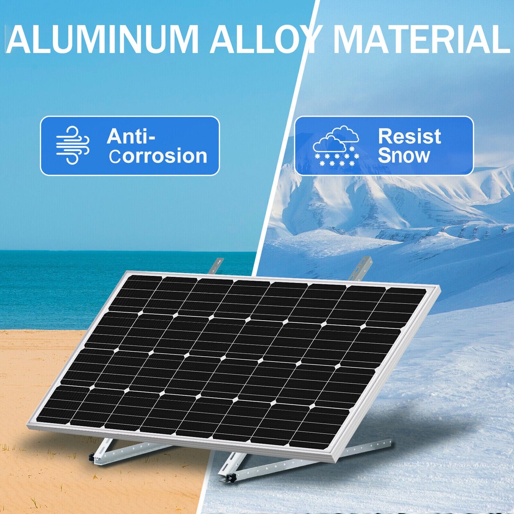 Solar Panel RV Tilt Mount Brackets 46in Roof Flat Surface Adjustable Frame 2 set