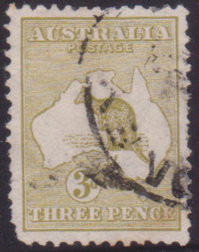(K43-13) 1913 AU 3d olive Kangaroo (M)
