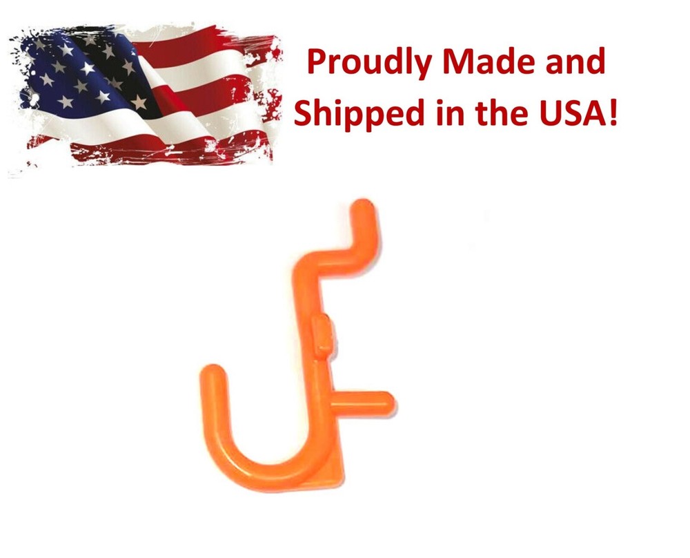 Plastic Orange J Hook Peg Board Hook Kit Tool Storage Craft Hooks Pick A Pack