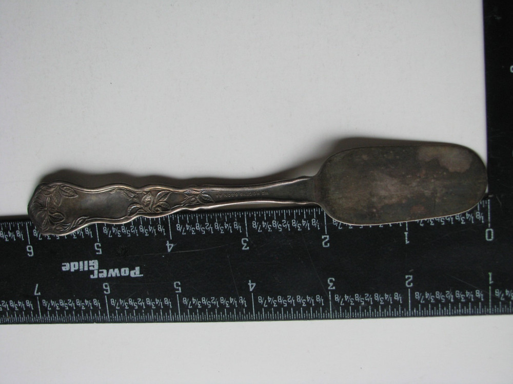 Vtg Wm William Rogers & Son AA Silver Plate Flatware 6' Butter Knife Rose Flower