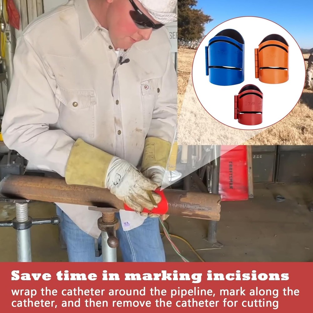 Pipe Cutting Guide Kit - 1-7/8", 2-3/8", 2-7/8" Sizes for Metal Cuts
