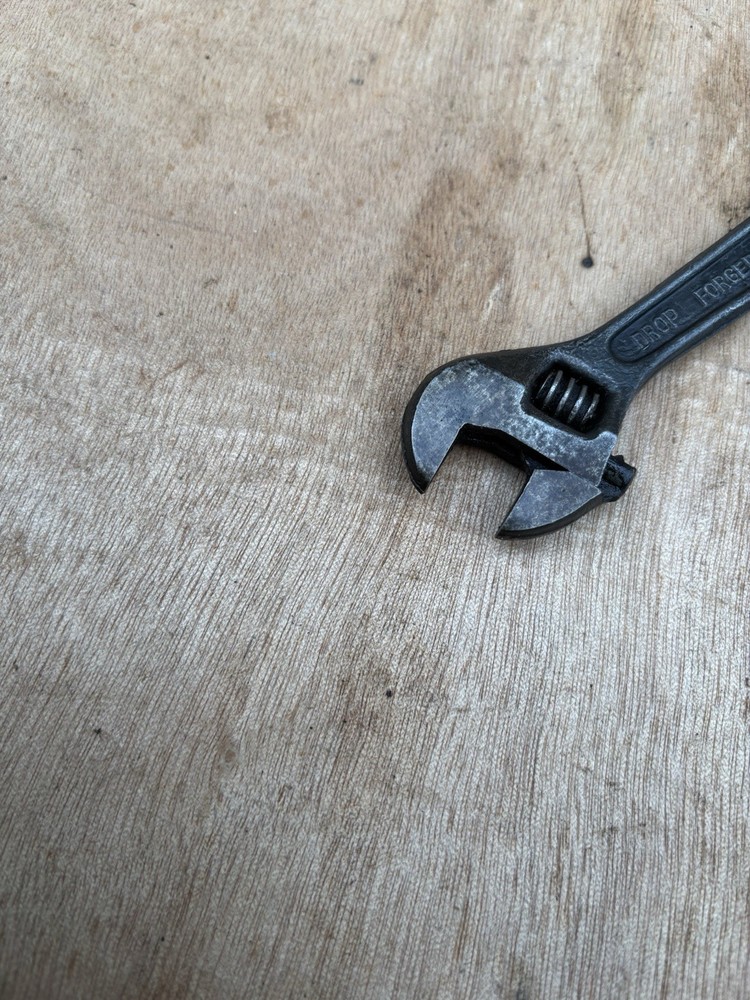 VINTAGE Foreign 4” Adjustable Spanner Wrench Spanner TOOL KIT,