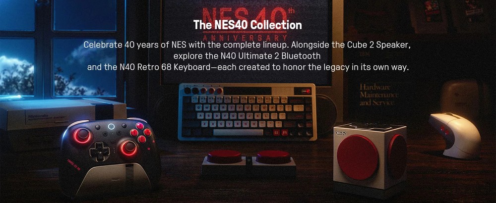8BitDo Retro Cube 2 Wireless Bluetooth Speaker for N Edition Keyboard and Mouse