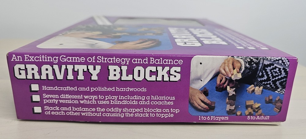 Vintage 1987 Gravity Blocks Blindfolded Stacking Game Fully Complete Excellent