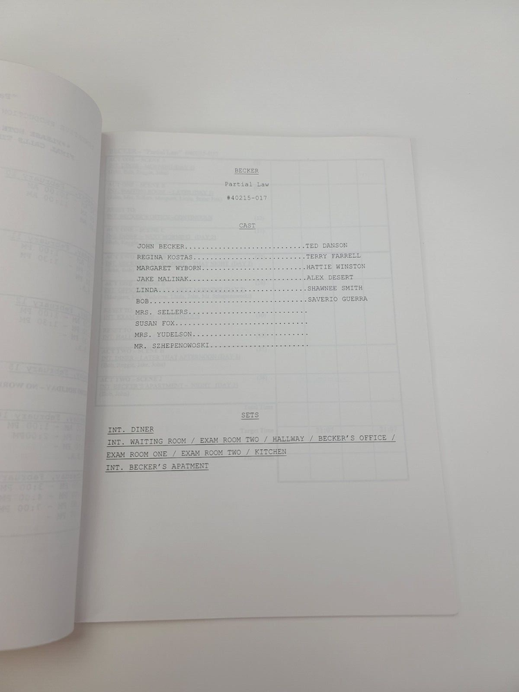 BECKER / Michael Markowitz 1999 TV Script, Ted Danson "Partial Law"