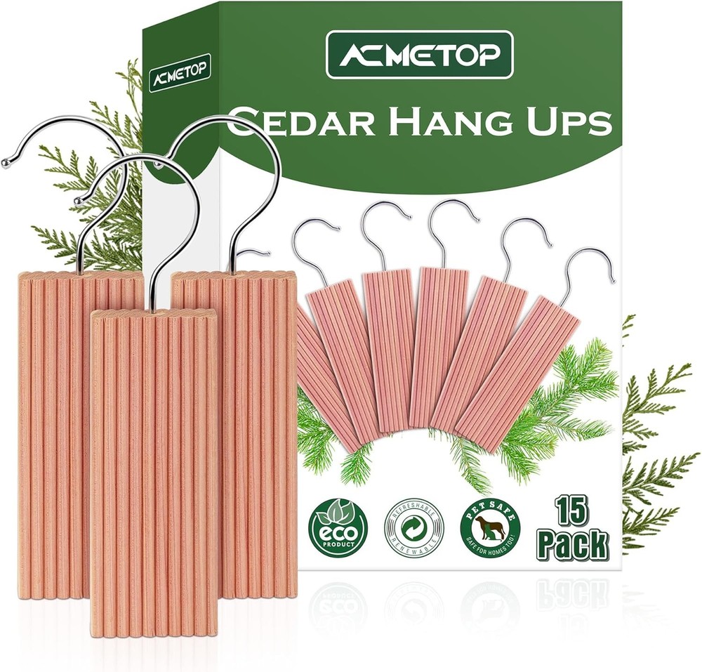 20 Pack Cedar Hang Ups,100% Natural Rectangular Cedar Blocks Clothes Storage