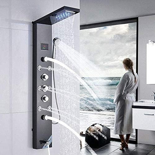 Luxurious LED Shower Panel Tower - 6 Functions Rainfall, Massage Jets & More