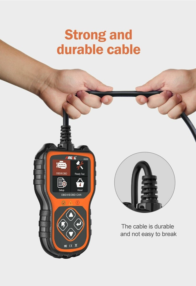Jeep Wrangler AS200 OBD2 Car Engine Fault Code Reader Diagnostic Scanner Tool US