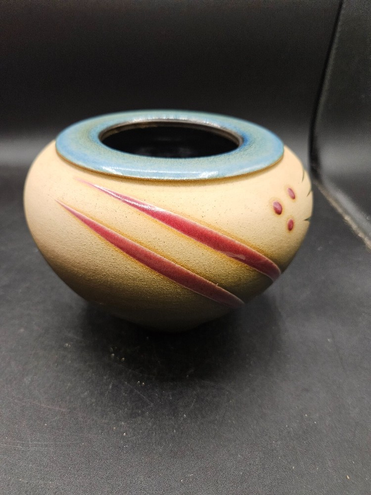VTG. Ceramic Pottery Vase Multicolored