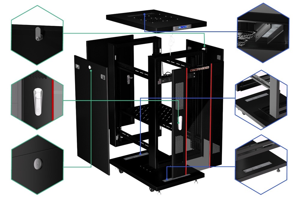 Sysracks 27U 39'' Deep IT Network Data Server Rack Cabinet