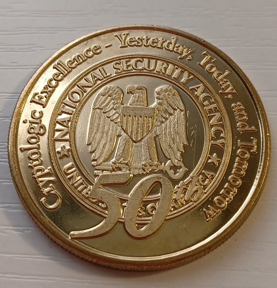 National Security Agency Cryptologic 50th 1952-2002 NSA CHALLENGE COIN -REAL-