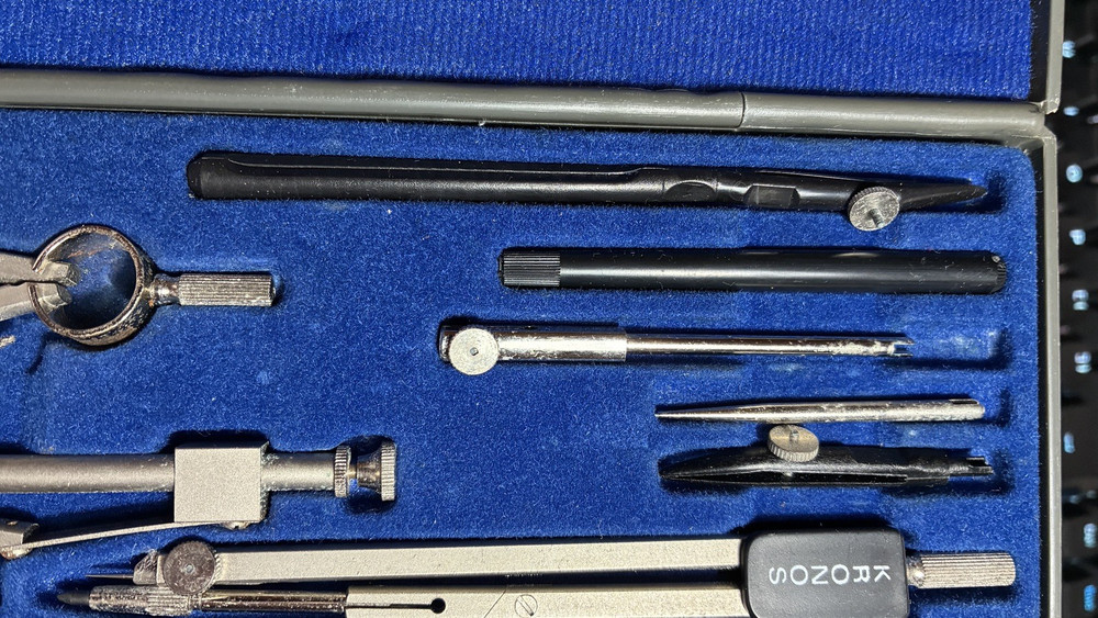 Vintage Kronos 311 Compass Set Technical Drawing Kit Engineering Draftsman Tools