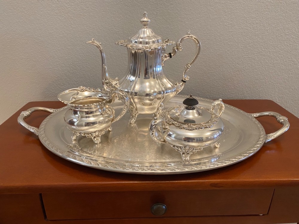 International Silver Co. Platter & Tea set, Gorham Teapot
