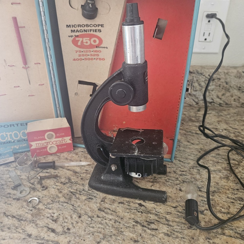 Porter Science ~Microcraft Student Research Microscope Lab~ No. 264 w/ Extras