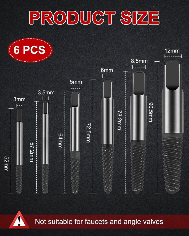 Screw Extractor, [Upgraded Version][6 Pieces] Diyife Screw Extractor Set, [Gi...