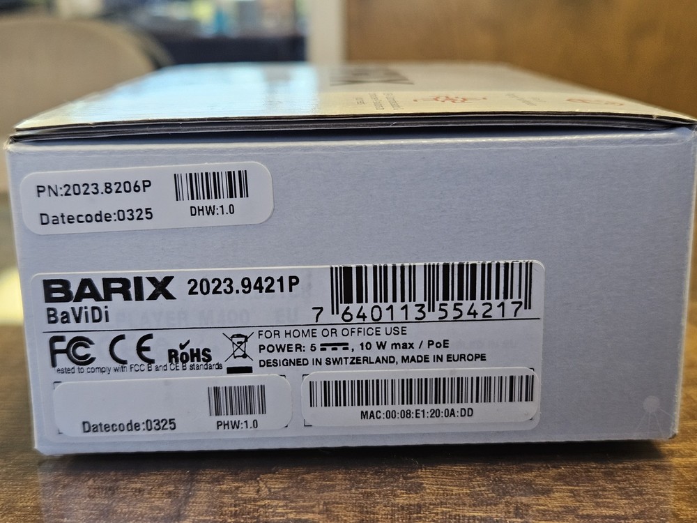 Barix BaViDi Video Display Controller Device Hdmi MPV500 Exstreamer Broadcasting