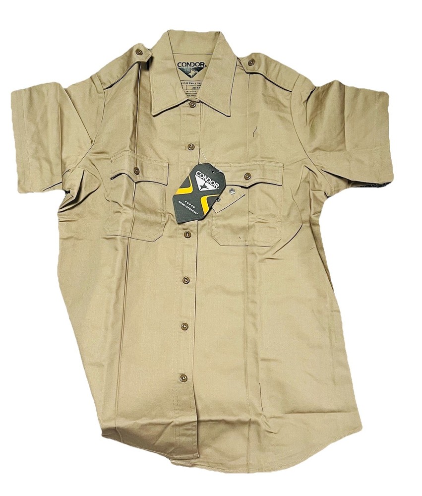 NWT Condor Class B Tactical Tan Button Down Polyester Uniform Shirt Womens Large